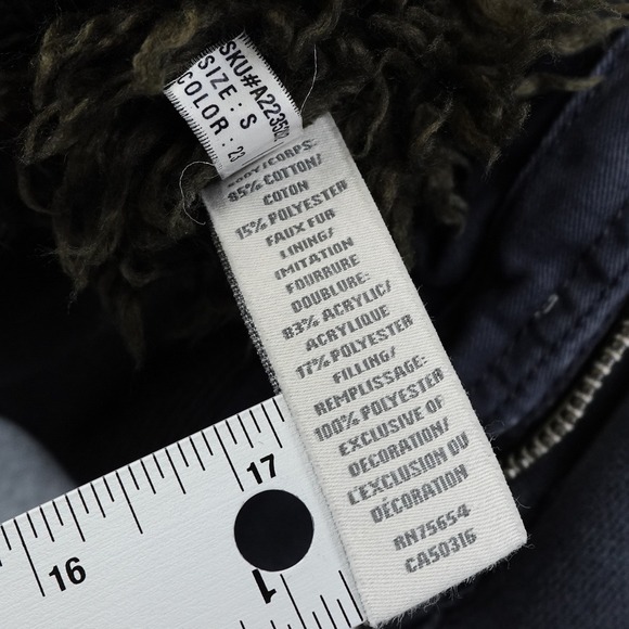 Abercrombie Fitch Indigo Lake Jacket Womens Small Fleece Lined Hooded Zip Heavy - Picture 8 of 16